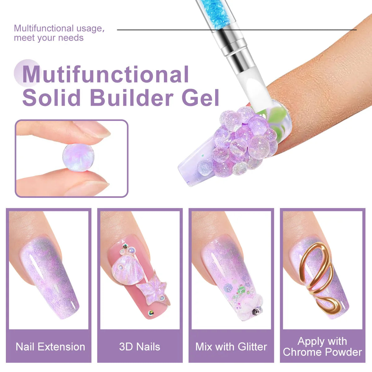 Quick Building Extesion UV Gel Set Non Stick Hand Carve Patterns Gel for Manicure 3D Art DIY Nails Tip Extesion Engraving Tools