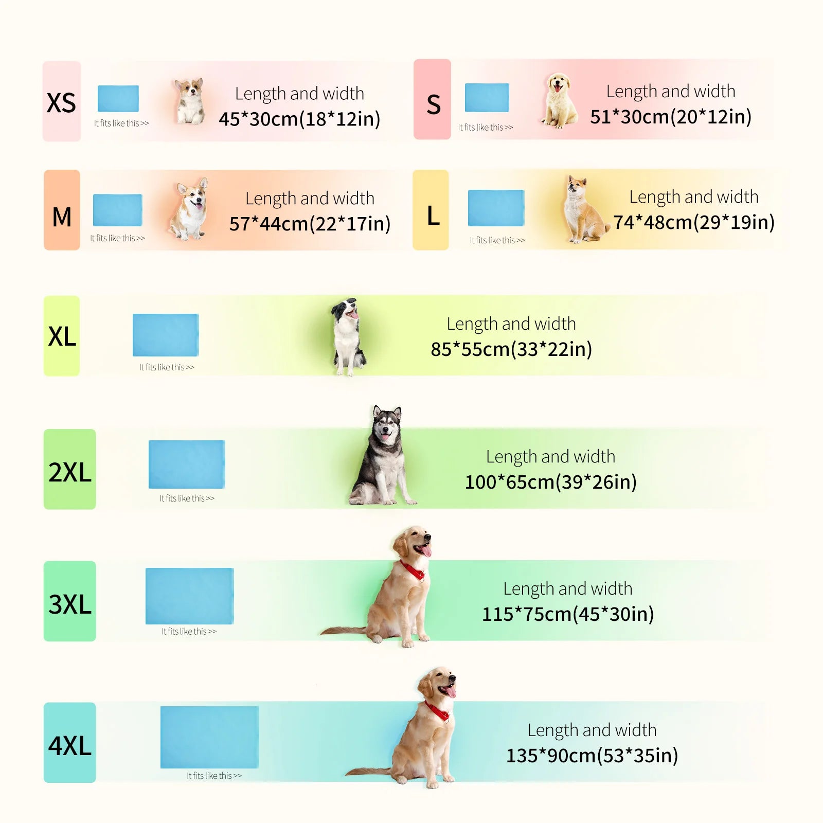Pet Cooling Mat Dog Cat Sleeping Pad Cool Ice Silk Moisture-proof Mattress Cushion Summer Small Animal Cold Bed 5 sizes