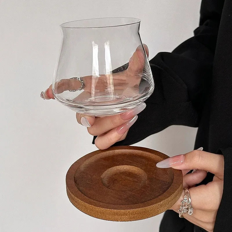 Retro Cold Coffee Cups Whiskey Glass Durable Glassware Cocktails Wine Brandy Cup Water Juice Mug Party Drinking