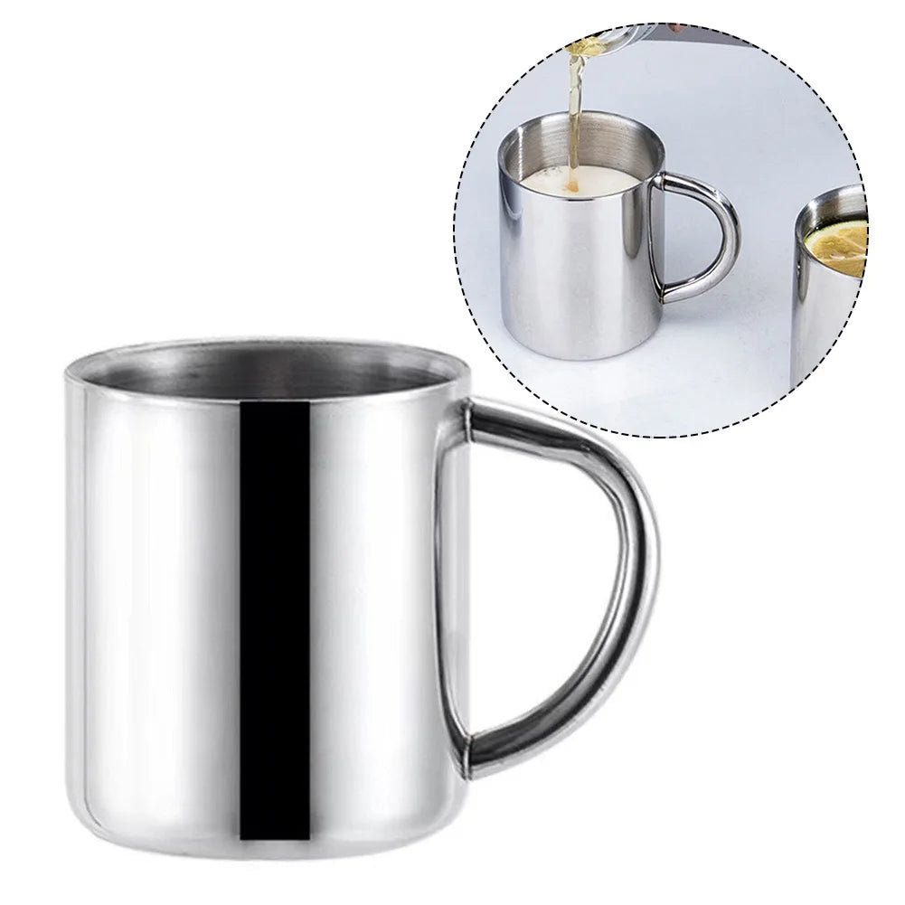 304 Stainless Steel Coffee Mug Double Wall Mug Ele Insulation Milk Tea Cups Office Water Mugs Metal Drinking Cup
