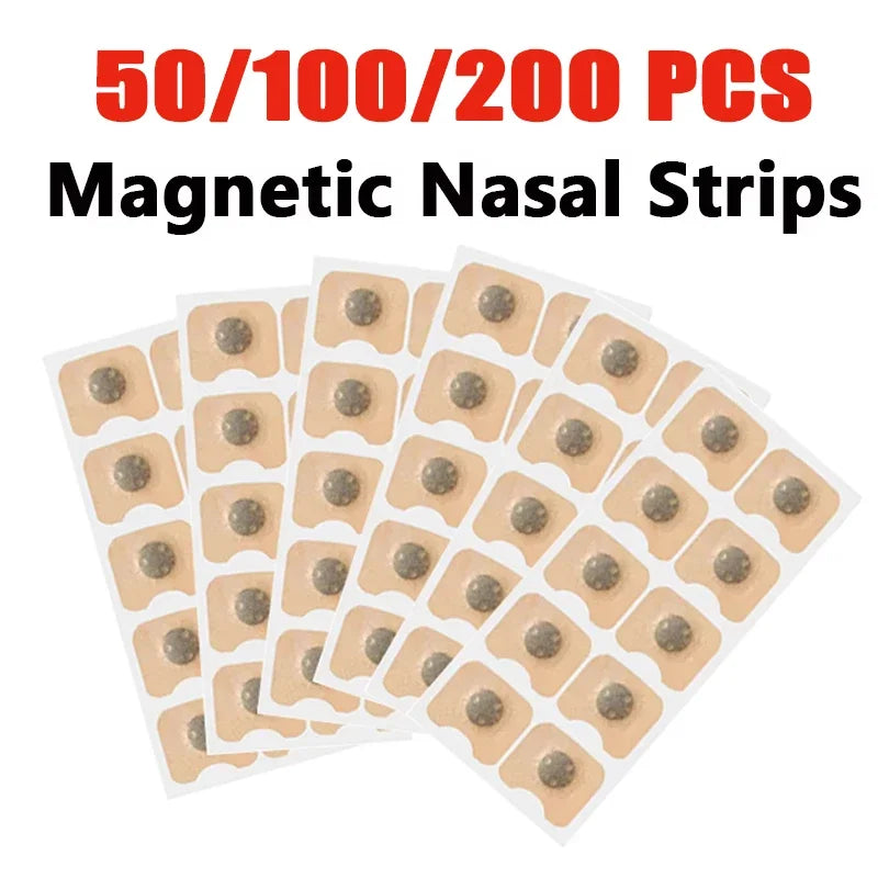 10/100/200 Pcs Anti Snoring Magnetic Nasal Strips - Sleep Breathe Strips & Nose Dilators for Enhanced Airflow