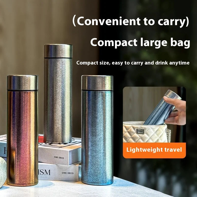 JUSTINLAU Pure Titanium Insulated Cups Men&Women Water Cup Portable Business Office Cup Titanium Cup Hot& Cold Insulation Bottle
