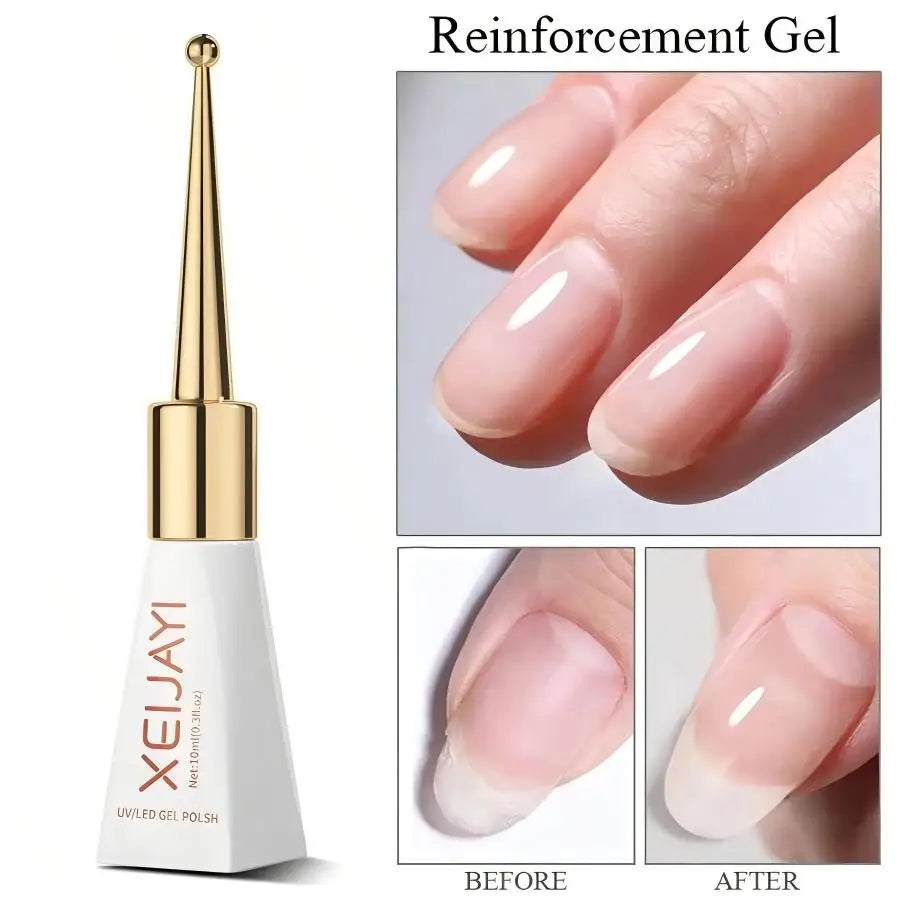 XEIJAYI 1pc UV LED Nail Reinforcement Gel, Strong Stickiness Builder Gel for Nail Strengthening & Construction. Self-Leveling