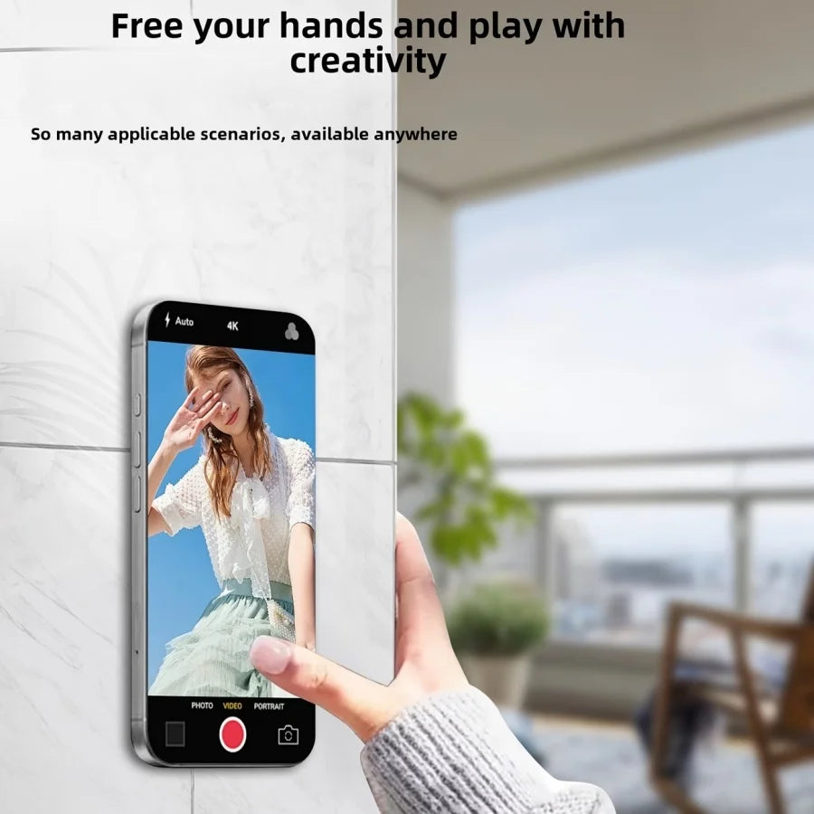 Multifunctional Phone Stand | Sturdy Metal Stand With Strong Silicone Suction Cup | Hands-free Multi-scene Phone Stand With Adhe