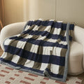 Knit Blanket Throw Soft Chenille Yarn Knitted Blanket Machine Washable Crochet Handmade Knit Throw Blanket for Couch Bed