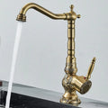 Basin Faucets Antique Brass Faucet Basin Carving Tap Rotation Single Handle Tap Mixer Taps Bathroom Vessel Sink Faucet