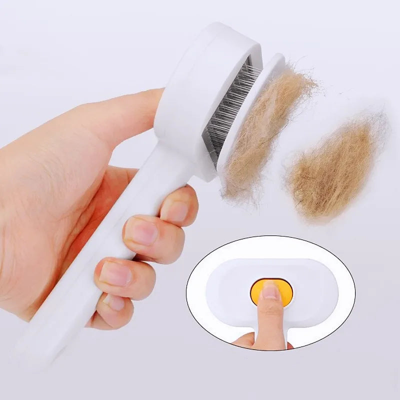 Dog Brush Automatic Pet Hair Remover Self Cleaning Cat Brush One Button Dog Grooming Brushes Massage Cat Comb Pet Accessories