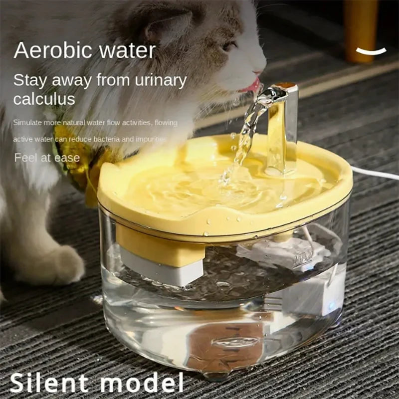Silent pet drinking fountain cat double filtered live water automatic drinking fountain intelligent water feeding equipment