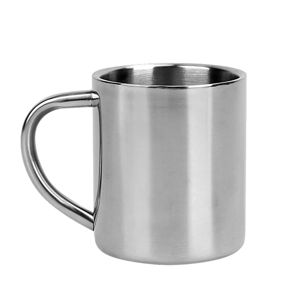 1-5PCS 220ML Stainless Steel Coffee Cup Double Wall Mug Anti-Heat Aniti-Scalding Cup Outdoor Travel Metal Drinking Cup