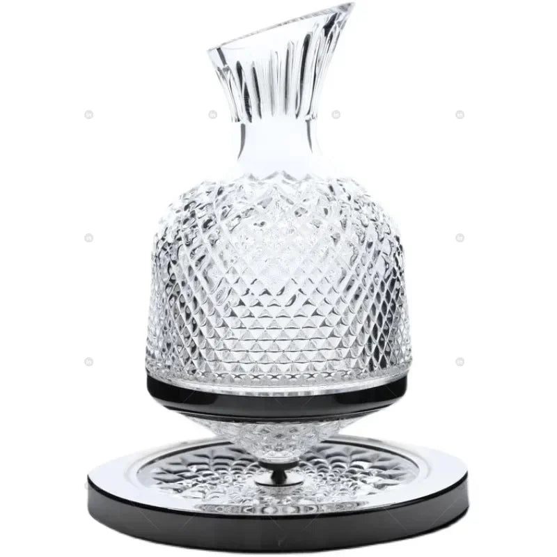 360 Rotating Wine Decanter Tumbler 1500ml Decanter Dispenser Crystal Glass Bottle Wine Aerator Mirror Jug Gift Bar Decoration