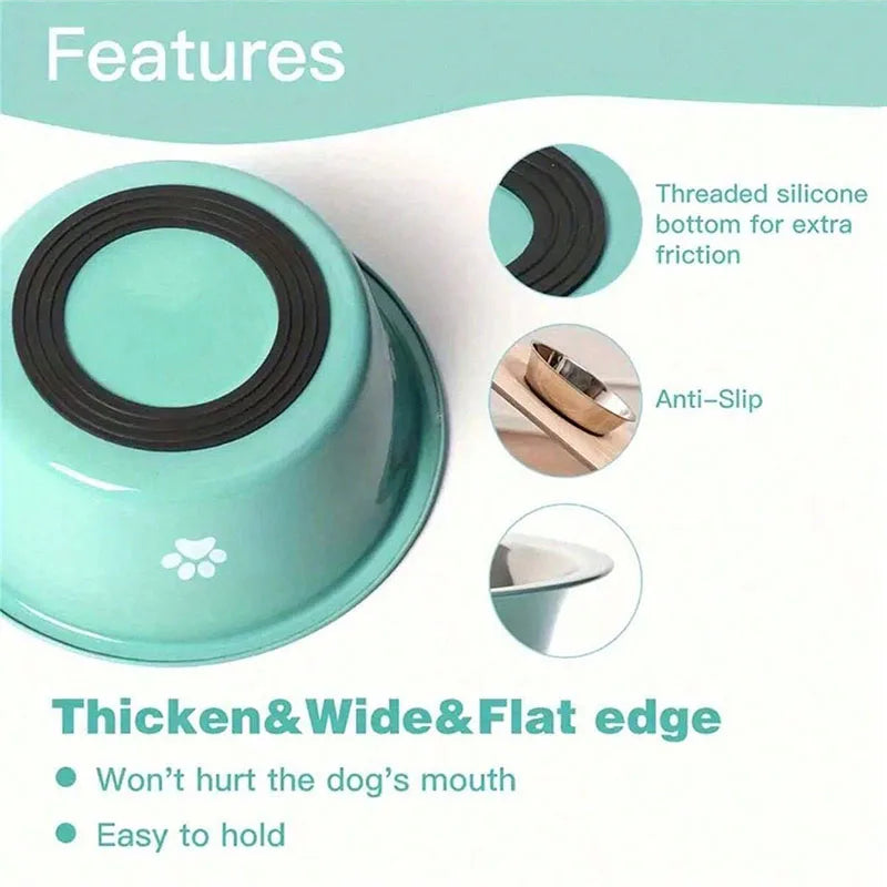 Best-selling stainless steel bowl for cats and dogs, beautiful and durable, anti-slip bottom design for easy eating