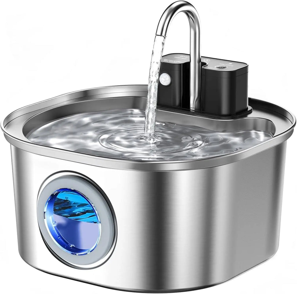 Stainless Steel Wireless Recharging Sensor Cat Water Fountain Auto Drinking Fountain For Cats Dog Drinker Pet Dispenser Bowl