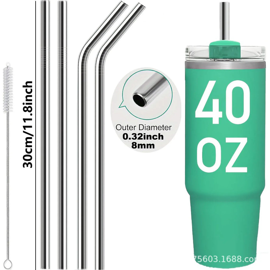 304 Stainless Steel Reusable Straw 30cm/8mm Upgraded Wide-Bore Eco-Friendly Perfect for Cocktails  Smoothies & Healthy Drinks