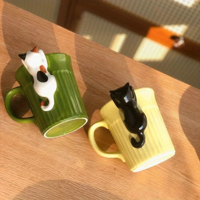Lovely Cat Mug –Cute Ceramic Coffee Cup With Cat Design For Animal Lovers Cup For Hotel/Restaurant/Office for restaurants/cafes