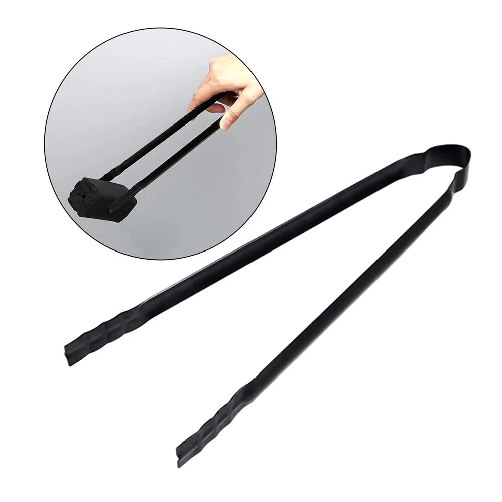 1PC BBQ Charcoal Tongs Multifunctional Charcoal Serving Tools Metal Clip Tongs for Hiking Cooking Fireplace Grill