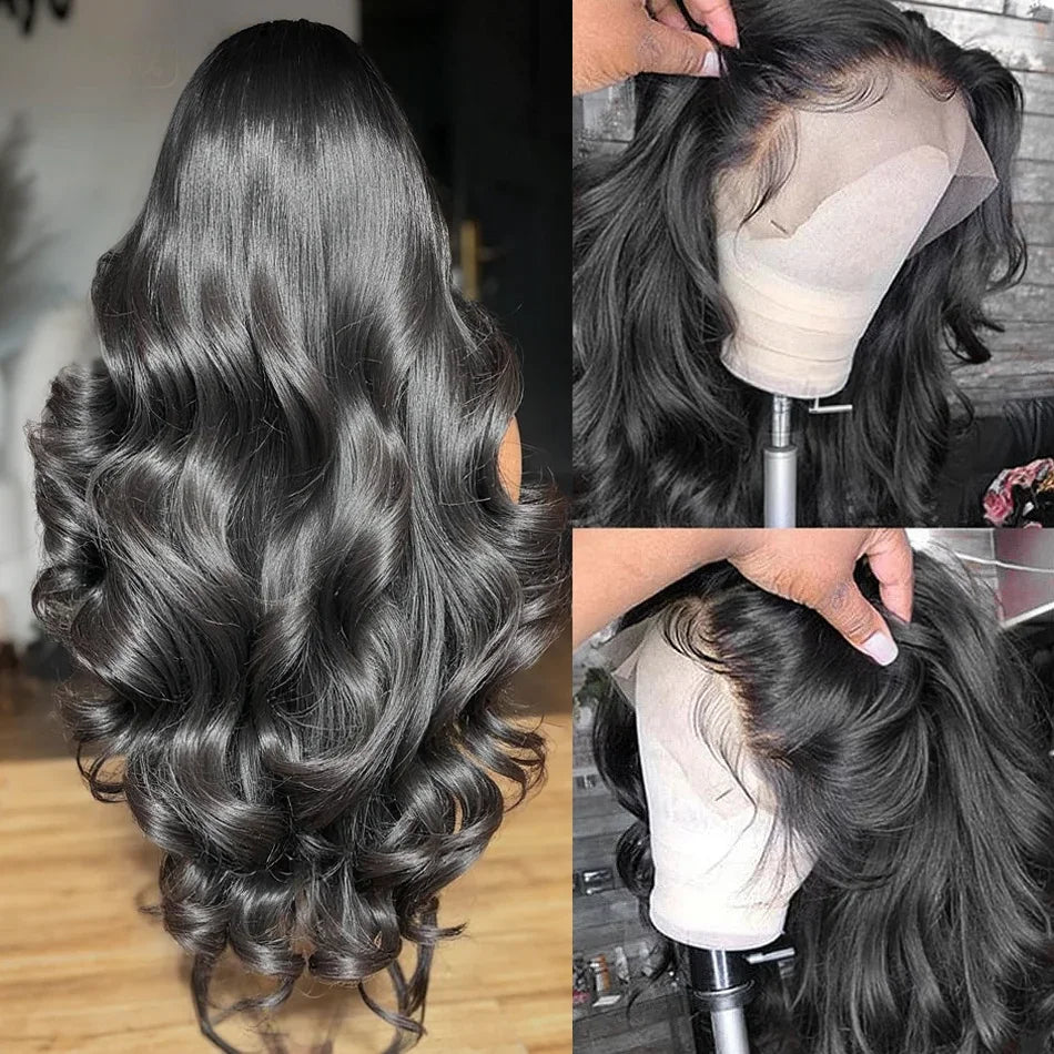 30 Inch 13x6 HD Transparent  Lace Frontal Wigs Body Wave Human Hair 13x4 Lace Front Wig 5x5 Glueless Closure Wigs For Women