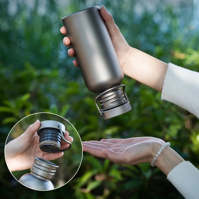 500 600 750ml Titanium Water Bottle Tumbler Outdoor Cycling Titan Drink jug Lightweight Ti Travel Mug Flasks Bucket 25oz Canteen