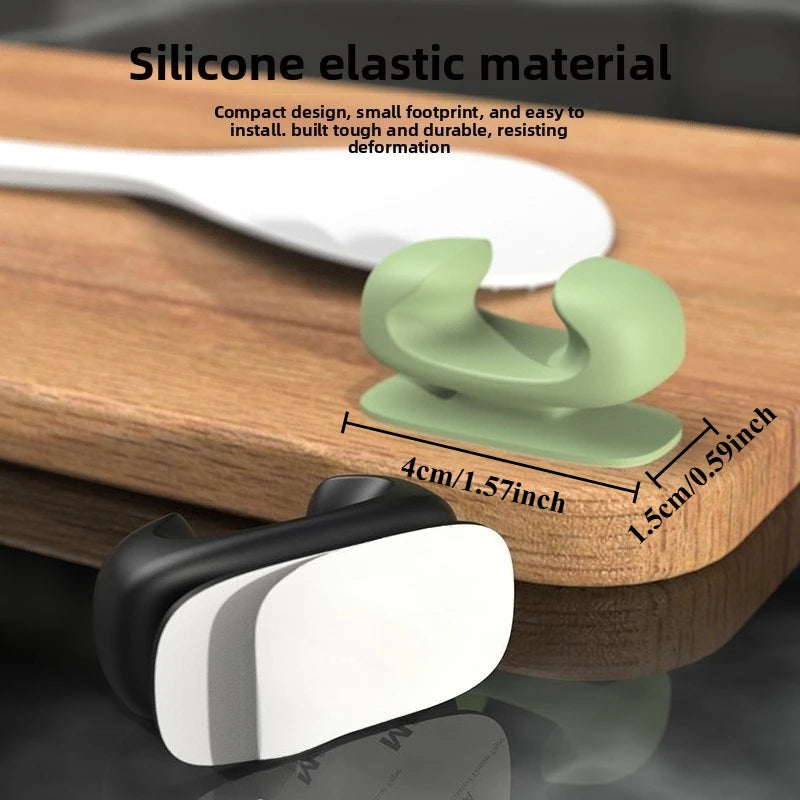 Multifunctional Kitchen Storage Hook Rice Cooker Spoon Holder Organizer, 6 Colors Available, All-in-one Cable & Key Storage Rack