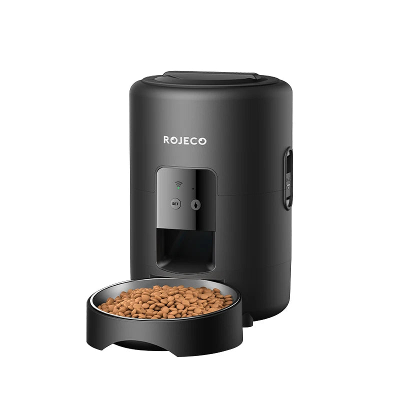 ROJECO Automatic Cat Feeder 2L Smart Pet Food Kibble Dispenser WiFi App Remote Control  Dog Feeder For Pet Cat Dog Accessories