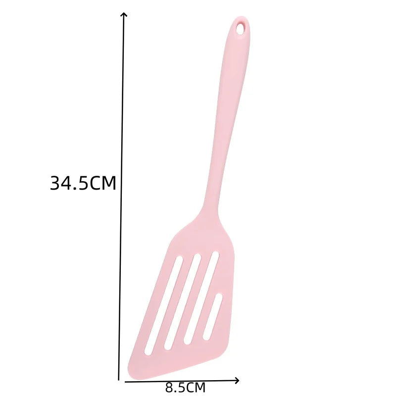 1PCS Kitchen non-stick silicone spatula fried fish and egg cooking leak-resistant spatula high temperature silicone kitchenware