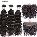 Water Wave Bundle With Closure Wet and Wavy Curly 100% Virgin Raw Jerry Curly Human Hair Bundle With Frontal Hair Extension 18A