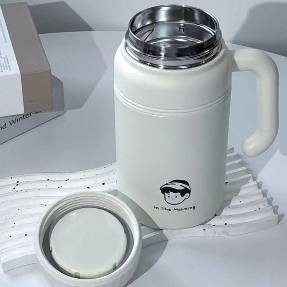 Large Capacity Stainless Steel Water Bottle Stylish with Handle Insulated Cup 1000 ml Leak-Proof Portable Thermos Travel