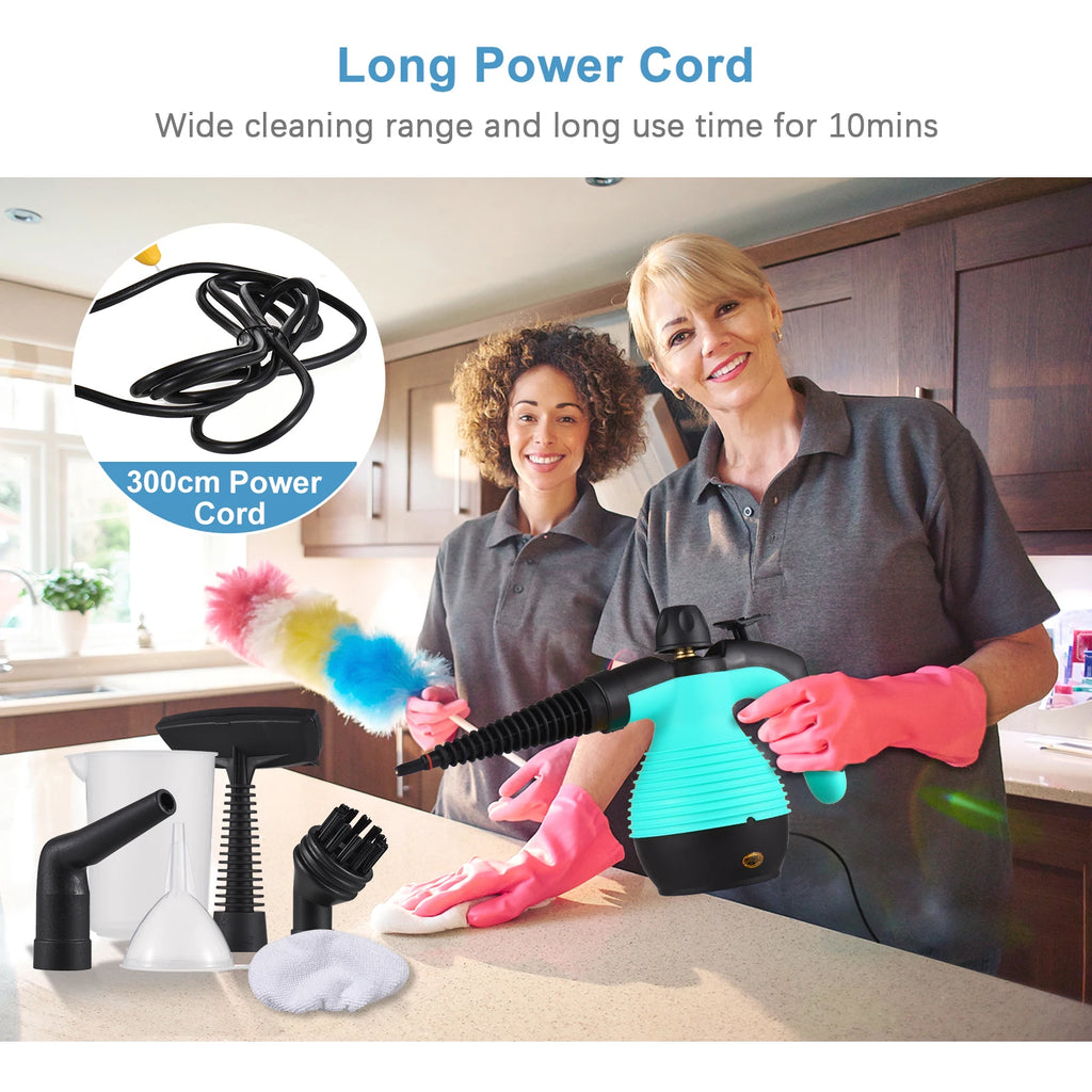 NEW Portable Handheld Steam Cleaner 1050W Multifunctional High Temperature Pressurized Steam Cleaning Machine 9PCS Accessory