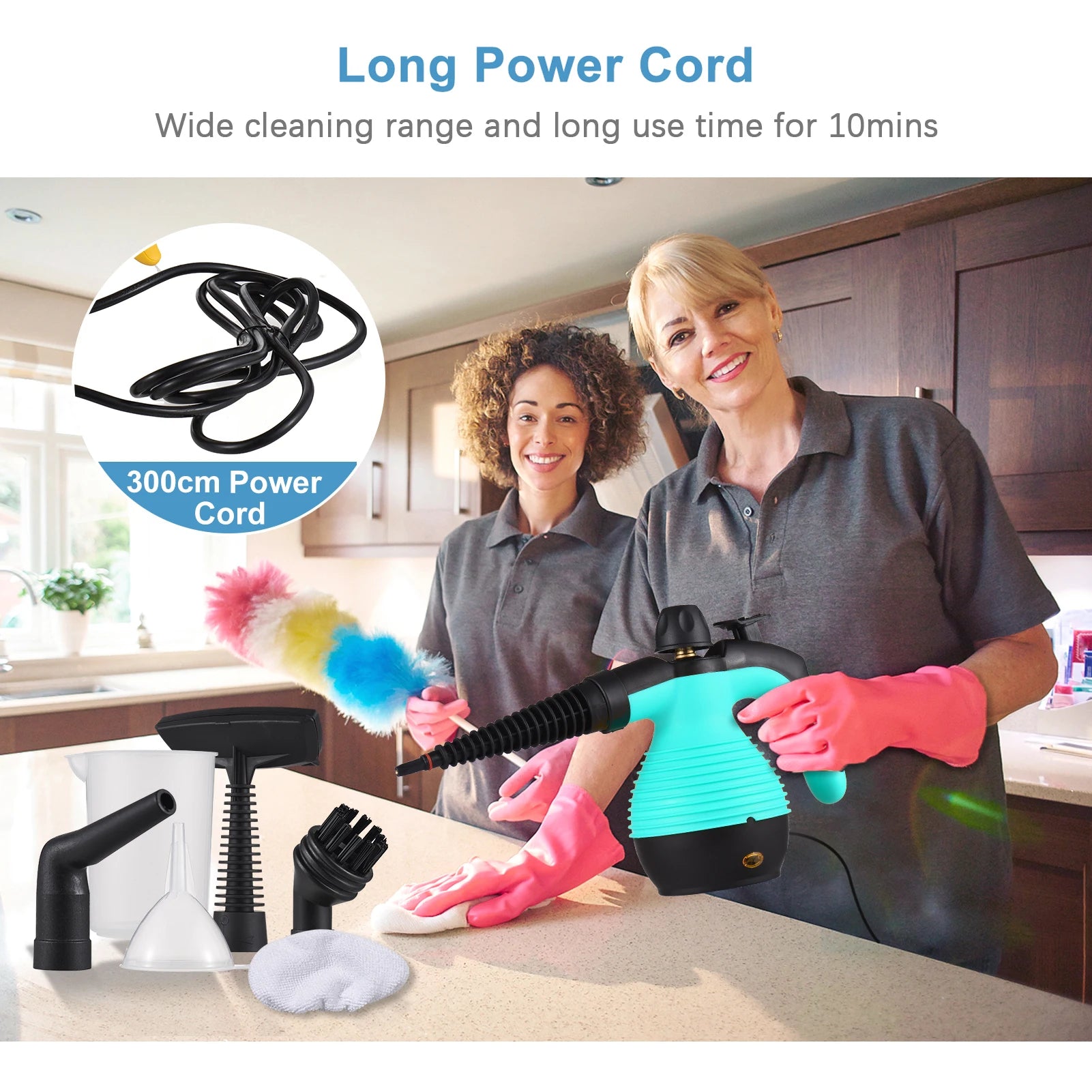 NEW Portable Handheld Steam Cleaner 1050W Multifunctional High Temperature Pressurized Steam Cleaning Machine 9PCS Accessory