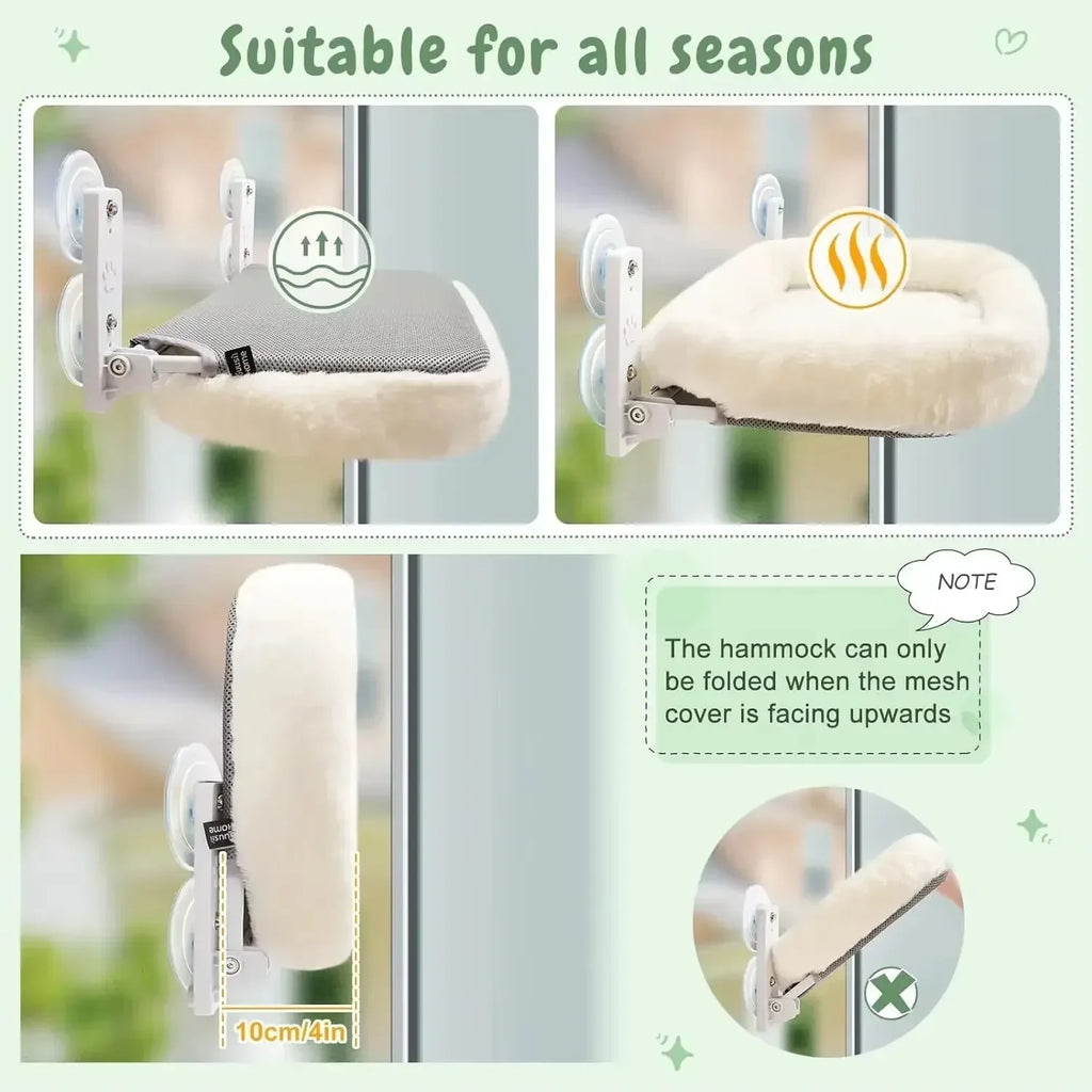 Cat Hammock Window Habitat Cat Sunbathing Glass Hanging Suction Cup Balcony Pet Nest Foldable Pet Bed Cat Supplies Accessories