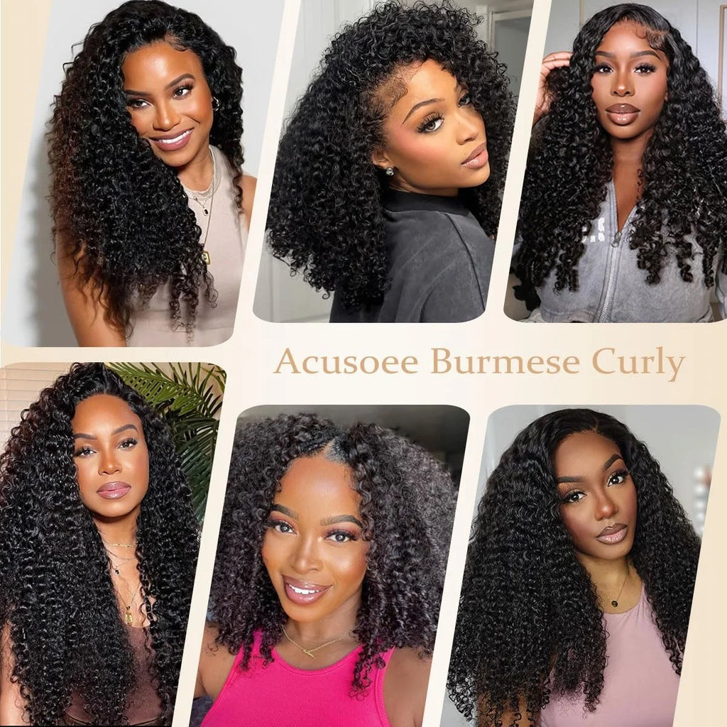 Burmese Curly Bundles 100% Human Hair Sew Brazilian Virgin Remy Hair Extensions In Bundles 30 Inch Raw Hair Bundles Double Weft