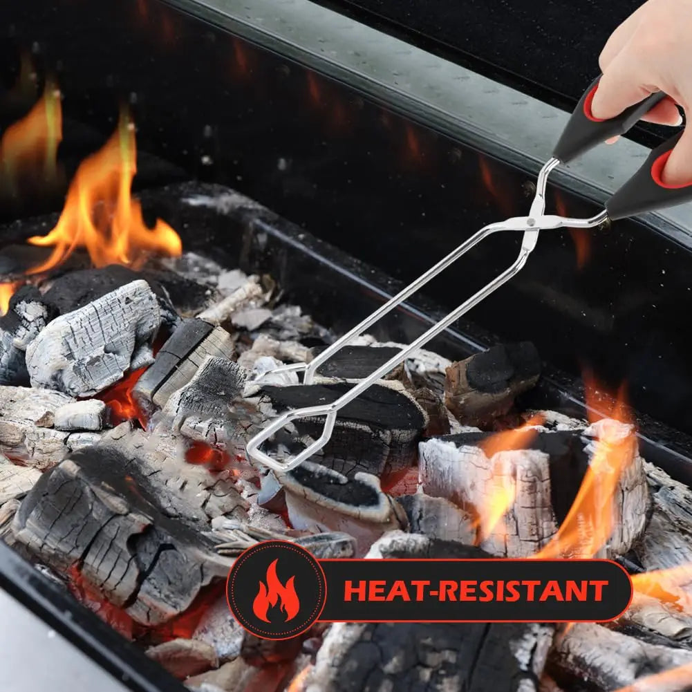 1/3pc Barbecue Scissor Tongs Long Handle Grilled Charcoal Food Tong  Multifunctional Food Clip Bread Metal BBQ Baking Clips