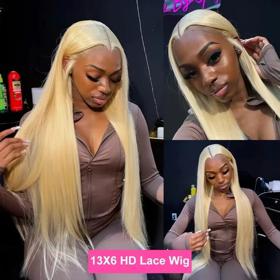 Straight 613 HD Lace Frontal Wig 13x6 Human Hair Wig Honey Blonde Colored Brazilian 13x4 Transparen Lace Front Wigs For Women