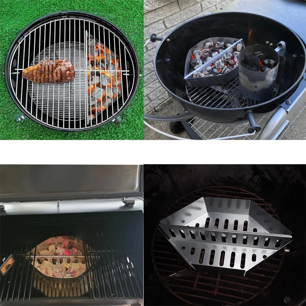 Stainless Steel Charcoal Basket BBQ Grilling Accessories for Grills and Kettles Charcoal Grill Accessories