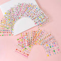30pcs/set  Easter Luminous Children's Rabbit Nail Stickers Glow in the Dark Cute Flower Nail Decals Adhesive Kawaii Kids Sticker