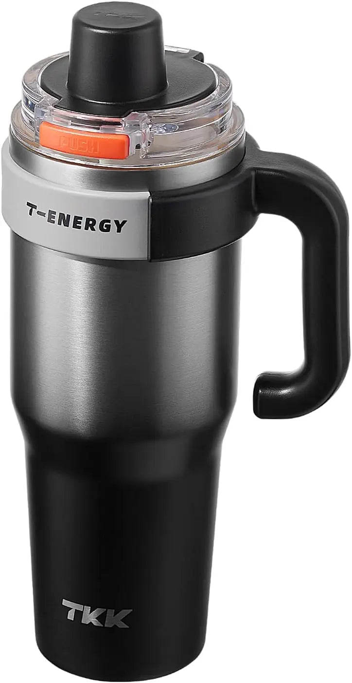 TKK Car cup 40 oz Insulated Tumblers Stainless Steel Travel Mug with Ceramic Coating, Leak Proof Double Walled Iced Coffee Cup
