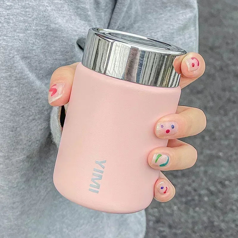 1pc 230ml Mini Stainless Steel 316 Thermos Mug Leak-proof Lightweight Portable Pocket Vacuum Coffee Tea Thermal  Tumbler