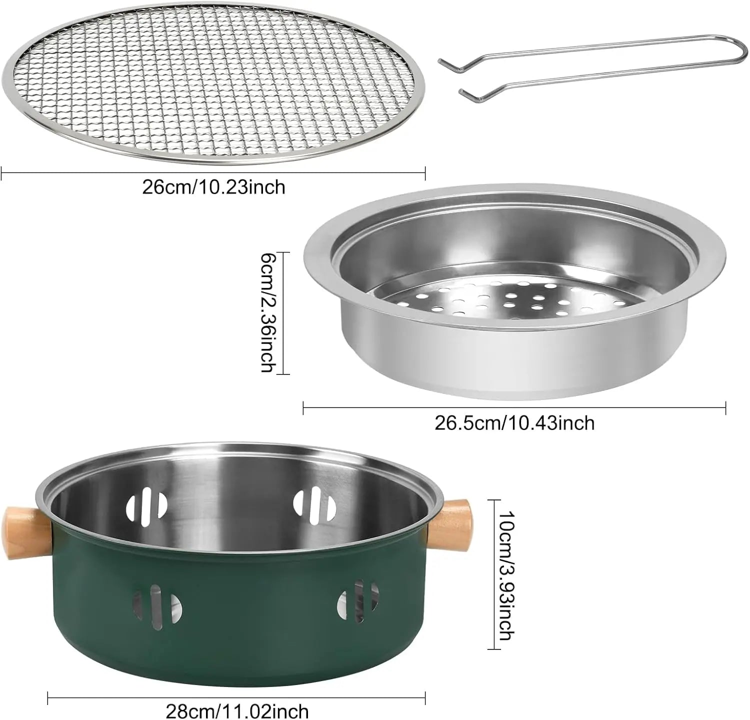 Portable Charcoal Barbecue Grill, 1pc Mini BBQ Grill Multifunctional Charcoal Grill Smokeless Round Tabletop Charcoal Grill