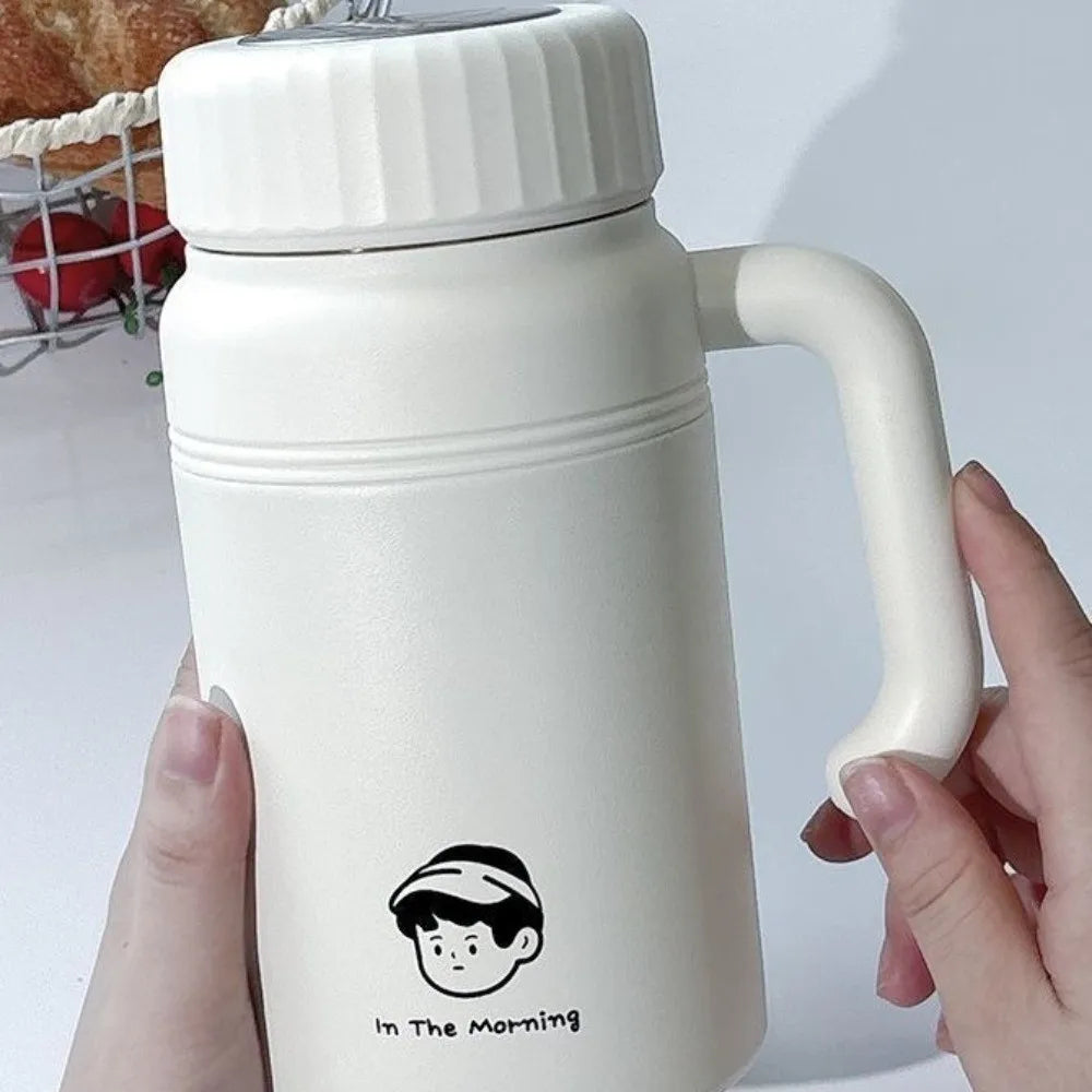 Large Capacity Stainless Steel Water Bottle 1000 ml with Handle Insulated Cup with Tea Strainer Stylish Vacuum Flasks Travel
