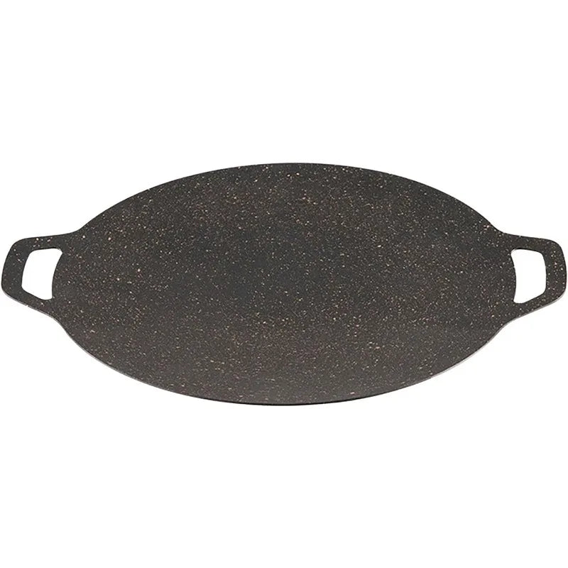 Thin Korean Grill Pan,Round BBQ Griddle Compatible Non-stick for Induction,Gas Stove,Electric Cooktop,Indoor or Outdoor Grilling