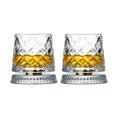 2pcs Exquisite Magnetic Glass Cup Rotating Cup Bar Whiskey Red Wine Various Patterns High-end Water Cup Kitchen Bar Counter