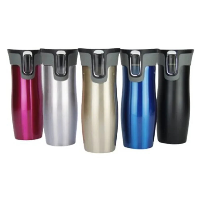450ml Stainless Steel Double Wall Travel Mug Leak Proof Thermos Mug Coffee Cups Car Vacuum Insulaltion Thermal Water Bottle