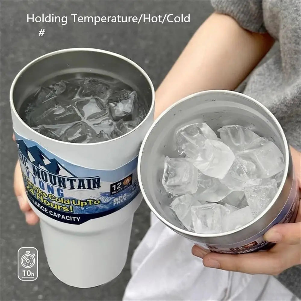 30Oz Stainless Steel Car Cup Thermos Flask Coffee Beer Juice Mugs New Fashion For Men Office Birthday Gift General Household