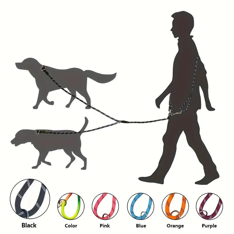 Adjustable Hands-Free Dog Leash, Suitable for Hiking, Walking, Running - Reflective, Comfortable Elastic Leash, Available in Various Colors (Orange, Pink, Black, Blue, Purple) - Durable Polyester Fiber, Machine Washable, Hiki