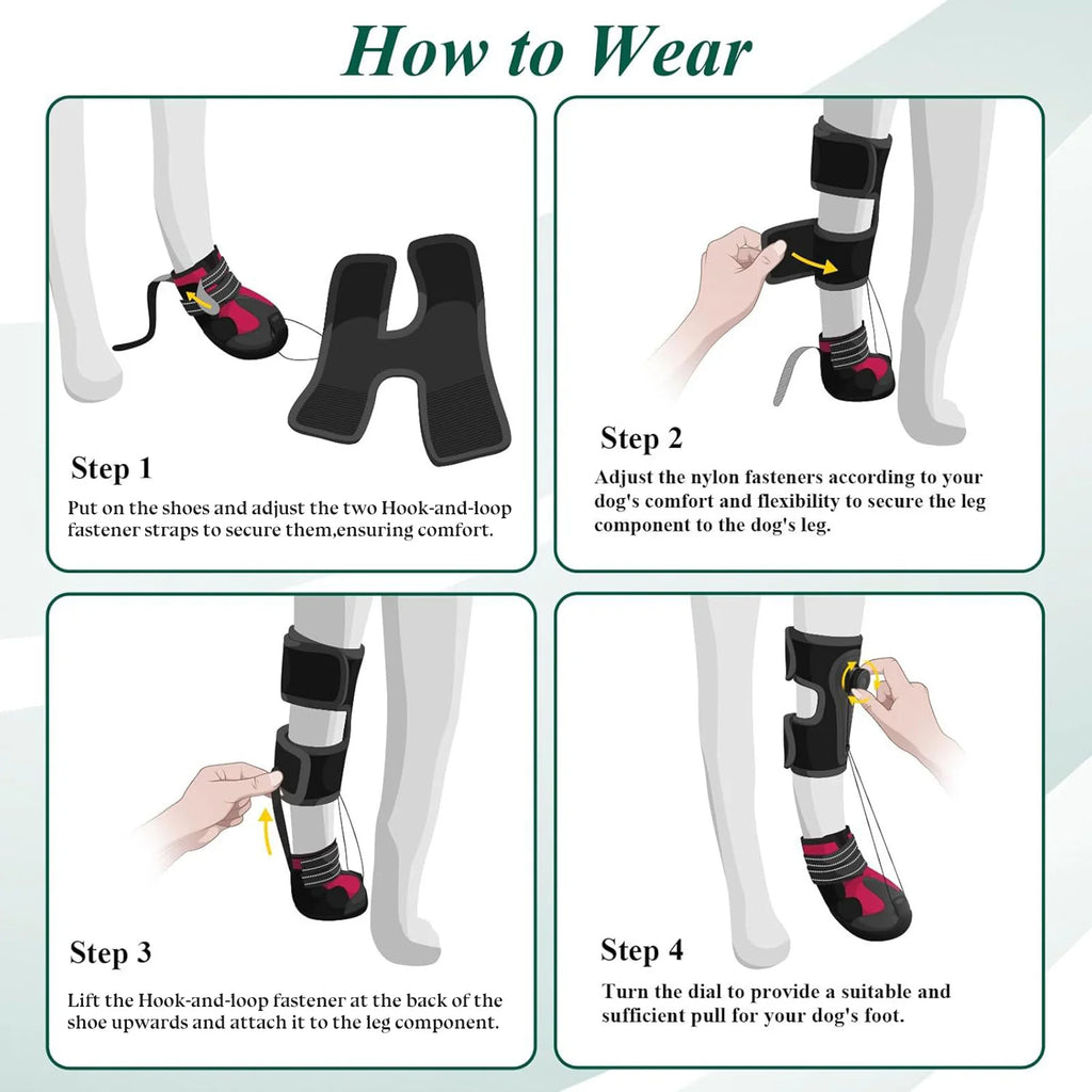 Drops Foot Brace No Knuckling Boot Brace For Dog Hard Anti-Skid Sole For Outdoor-Adventures
