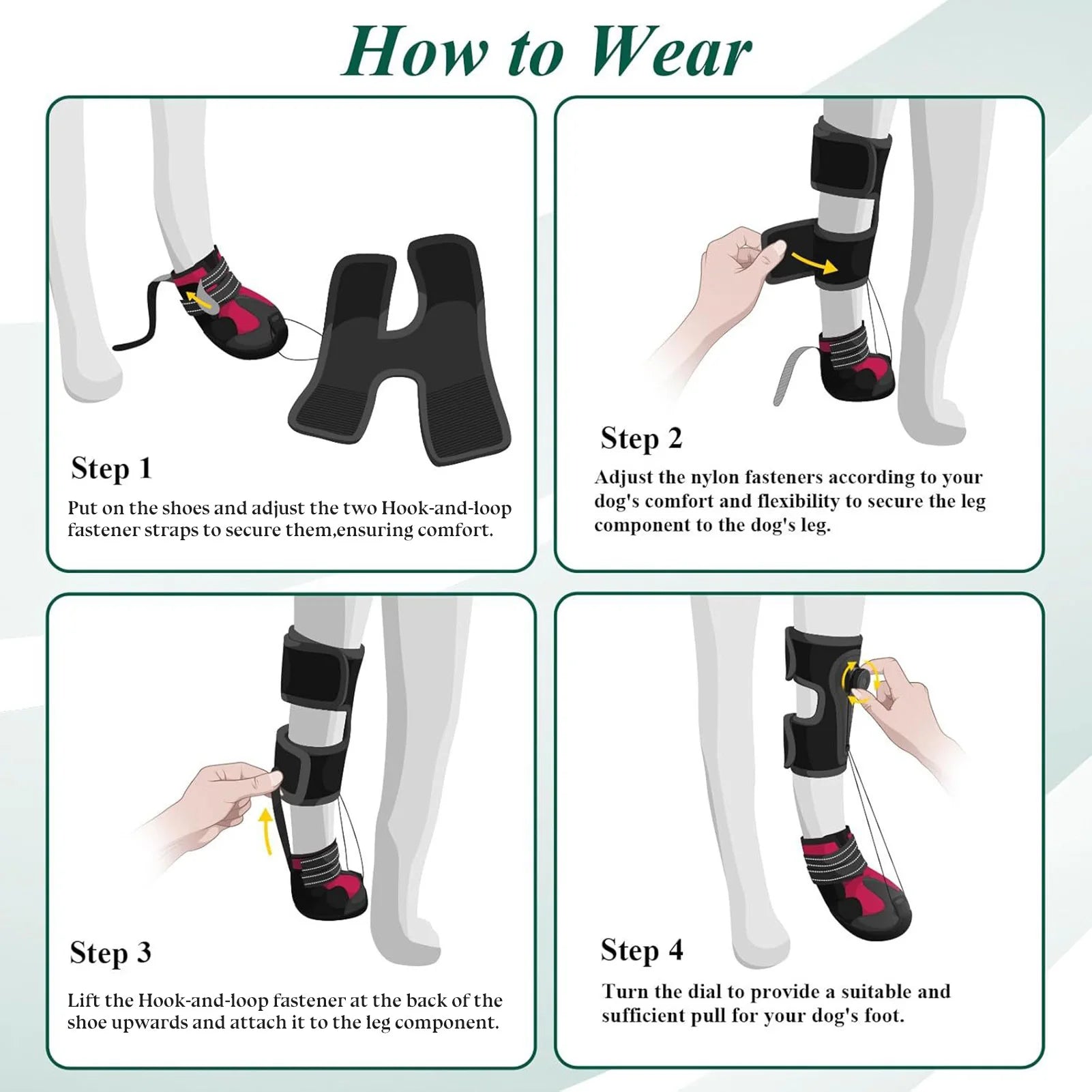 Drops Foot Brace No Knuckling Boot Brace For Dog Hard Anti-Skid Sole For Outdoor-Adventures