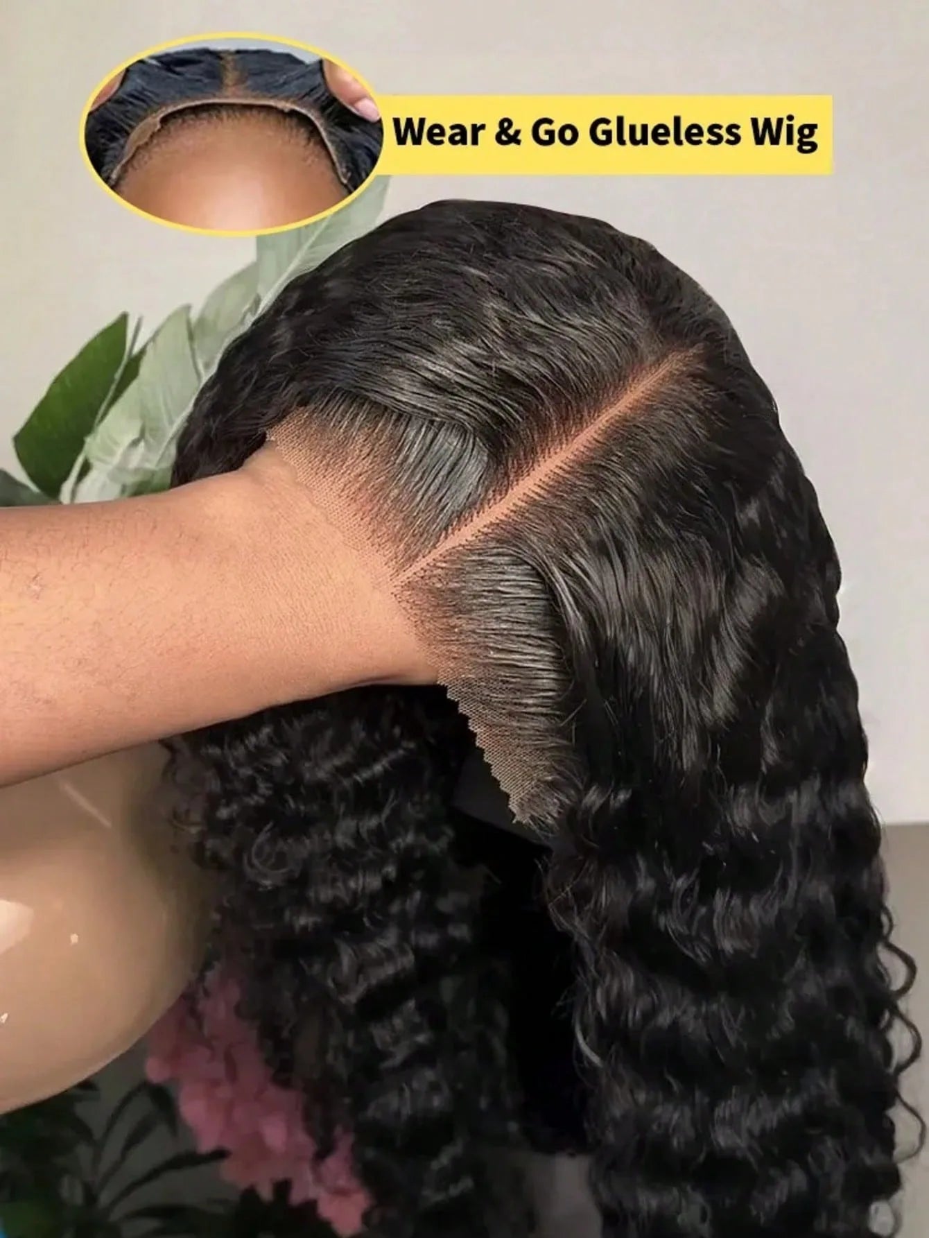 200% Density 40 Inch Glueless Put On And Go 5x5 Lace Closure Deep Wave 13x4  13x6 No Glue Needed Ready To Go Human Hair Wig