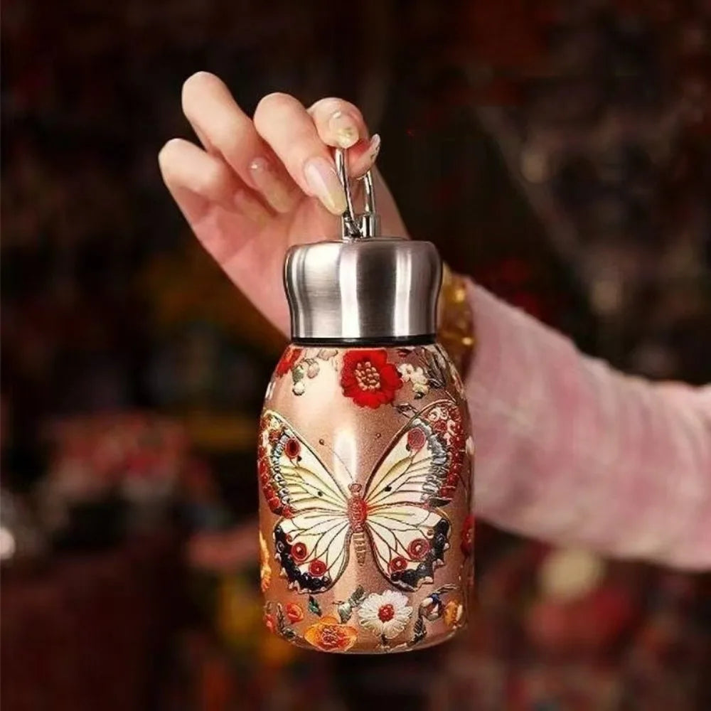 Cute 304 Stainless Steel Insulated Cup 300ml Mini Water Bottle Leak-Proof Double Wall Coffee Mug Travel