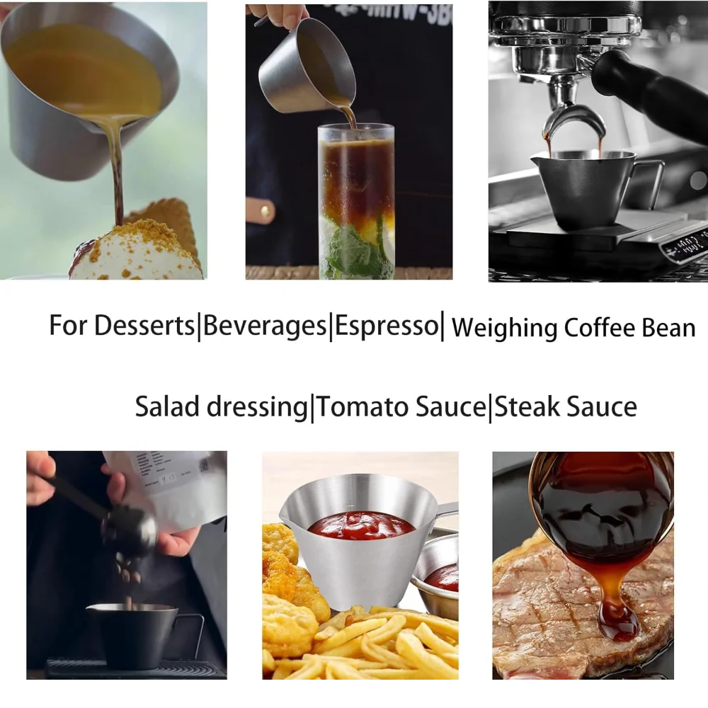 Espresso Measuring Cup Sauce Cup Espresso Shot Cup 2oz Stainless Steel Pouring Cup For Tomato Sauc