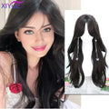 XIYUE Long Straight Black Wig With Bang Synthetic Wigs for Women Heat Resistant Natural Hair for Daily Halloween Cosplay Party
