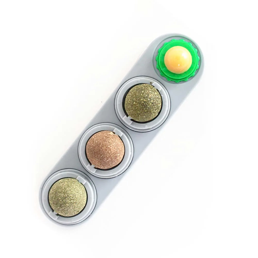 Catnip Toys Silvervine Balls Teeth Cleaning Dental Wall Treats Extra Cat Energy Ball Edible Cats Lick Healthy Kitten Chew